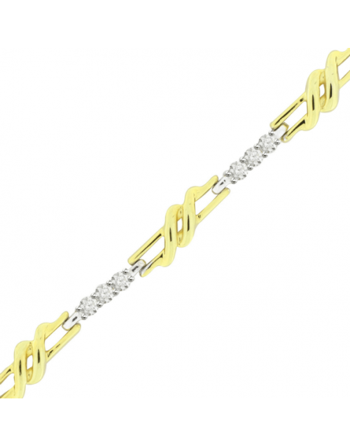 Fancy Chain Link Style Ladies Diamond Bracelet in 18ct Yellow and White Gold